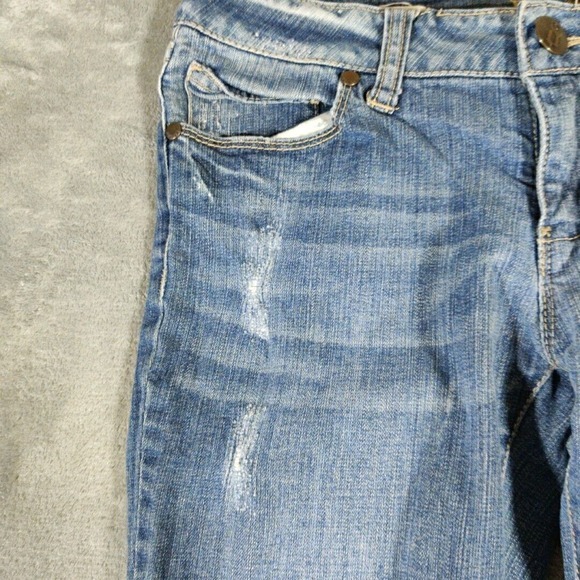 Decree Jeans Womens 5 Blue Super Skinny Distressed Stretch - Picture 7 of 10